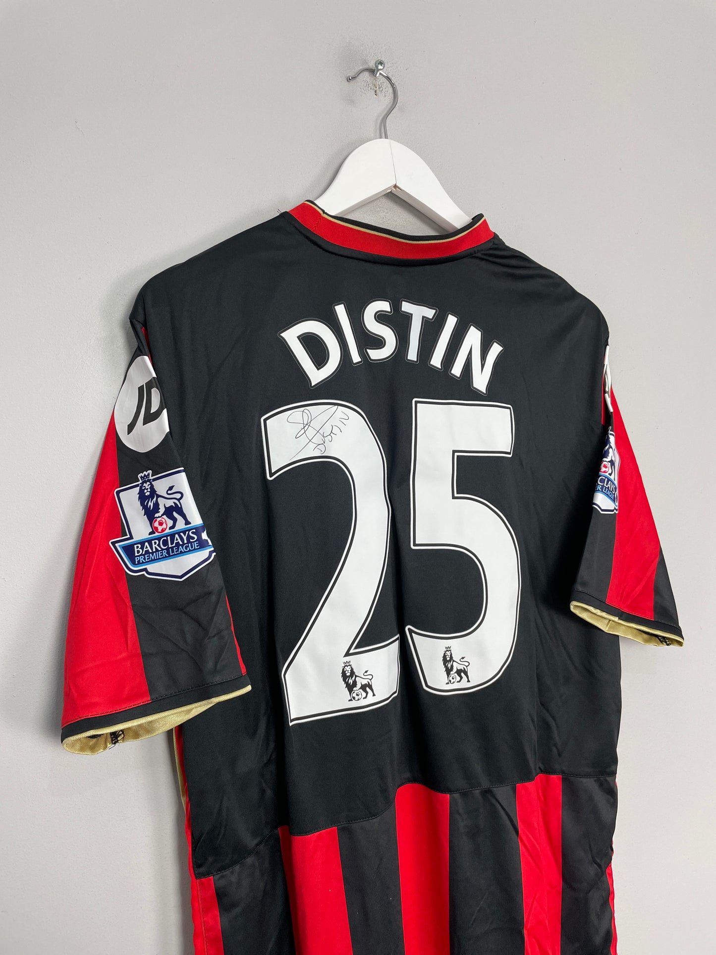 2015/16 BOURNEMOUTH DISTIN #25 *MATCH ISSUED + SIGNED* HOME SHIRT (L) JD