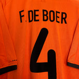 2000/02 NETHERLANDS F. DE BOER #4 HOME SHIRT (XL) NIKE