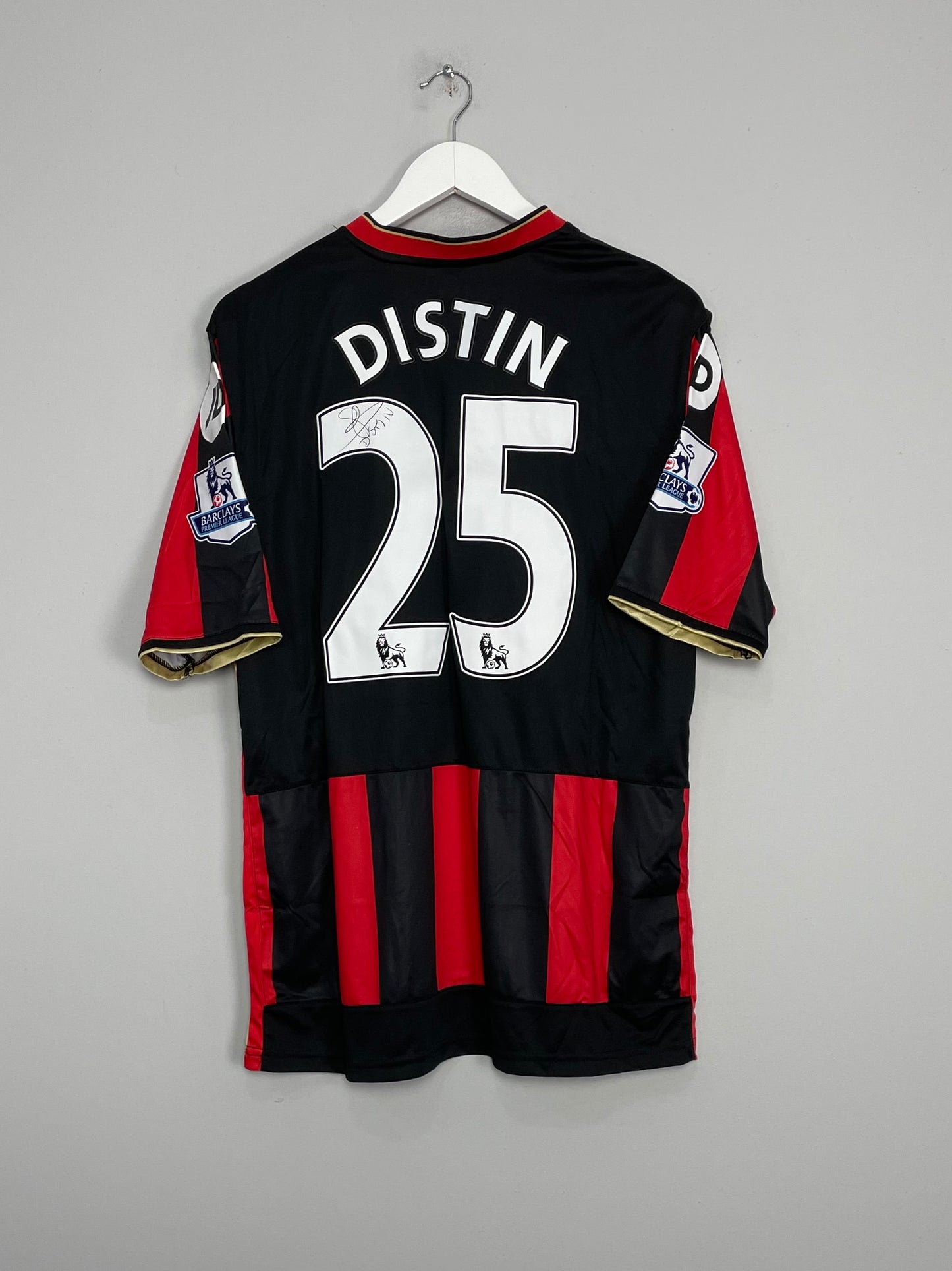 2015/16 BOURNEMOUTH DISTIN #25 *MATCH ISSUED + SIGNED* HOME SHIRT (L) JD