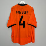 2000/02 NETHERLANDS F. DE BOER #4 HOME SHIRT (XL) NIKE