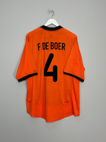 2000/02 NETHERLANDS F. DE BOER #4 HOME SHIRT (XL) NIKE