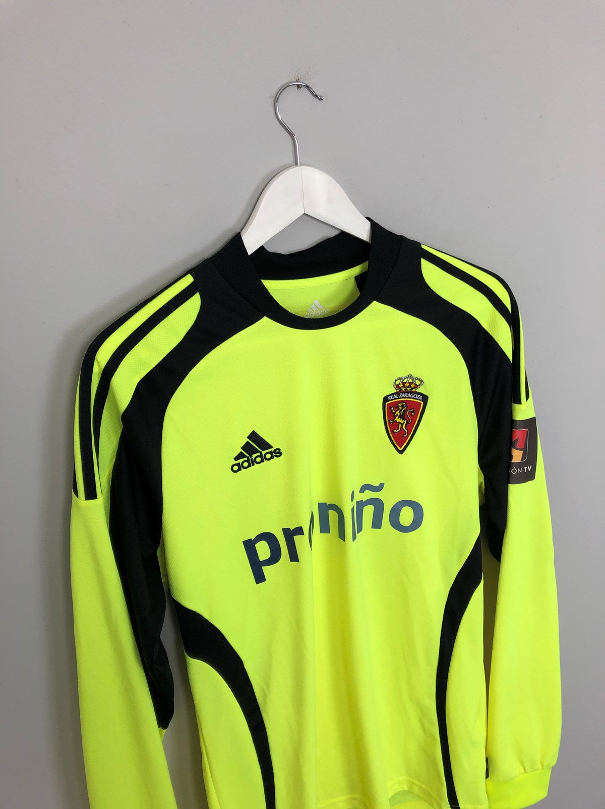 2010/11 REAL ZARAGOZA PAREDES #3 *PLAYER ISSUE* L/S AWAY SHIRT (M) ADIDAS