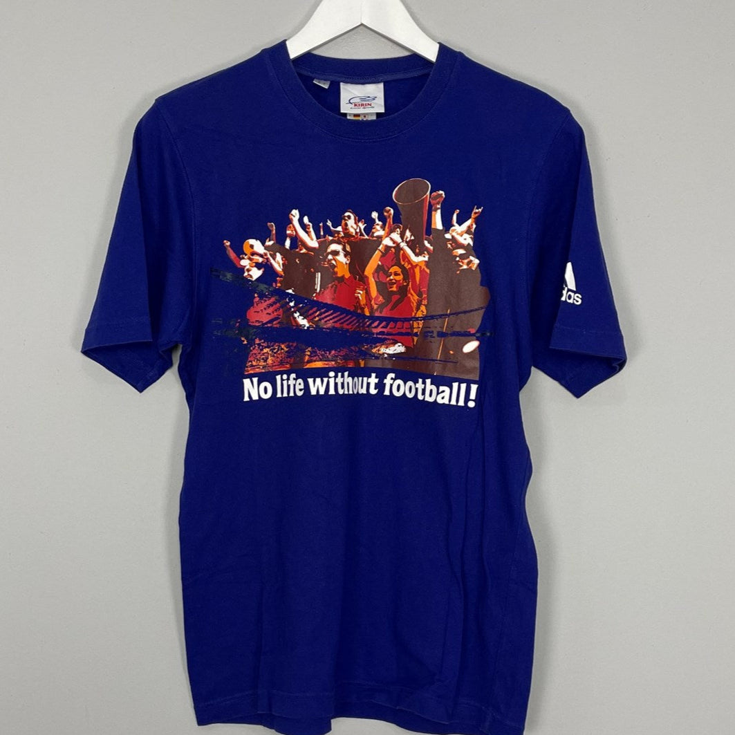 Shop 2003 JAPAN ADIDAS 'NO LIFE WITHOUT FOOTBALL' LEISURE T-SHIRT (S), classic football shirts, vintage football shirts & retro soccer jerseys at Cult Kits