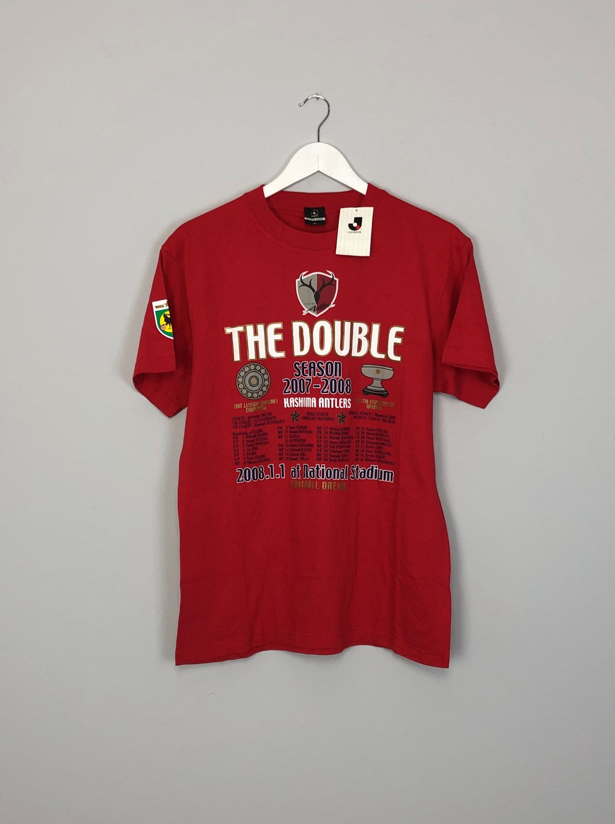 Shop 2007/08 KASHIMA ANTLERS *BNWT* DOUBLE CELEBRATION FAN TEE (M), classic football shirts, vintage football shirts & retro soccer jerseys at Cult Kits