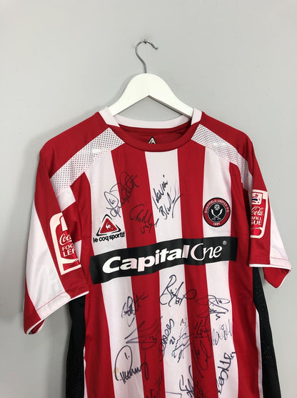 2007/08 SHEFFIELD UNITED HENDRIE #11 *MATCH WORN + SQUAD SIGNED* HOME SHIRT (M) LE COQ SPORTIF