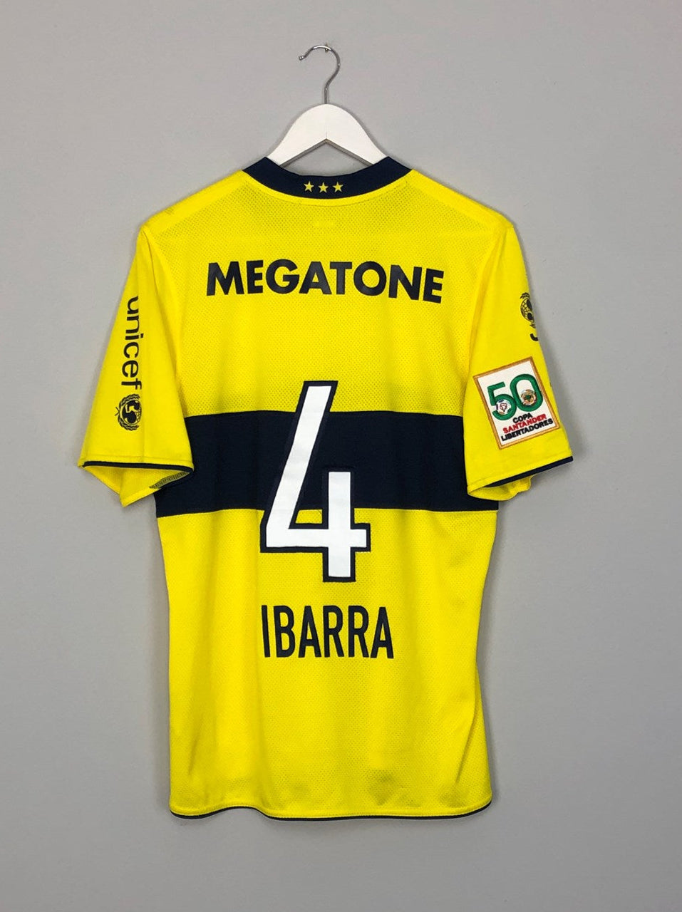 2008/09 BOCA JUNIORS IBARRA #4 *PLAYER ISSUE* LIBERTADORES AWAY SHIRT (L) NIKE