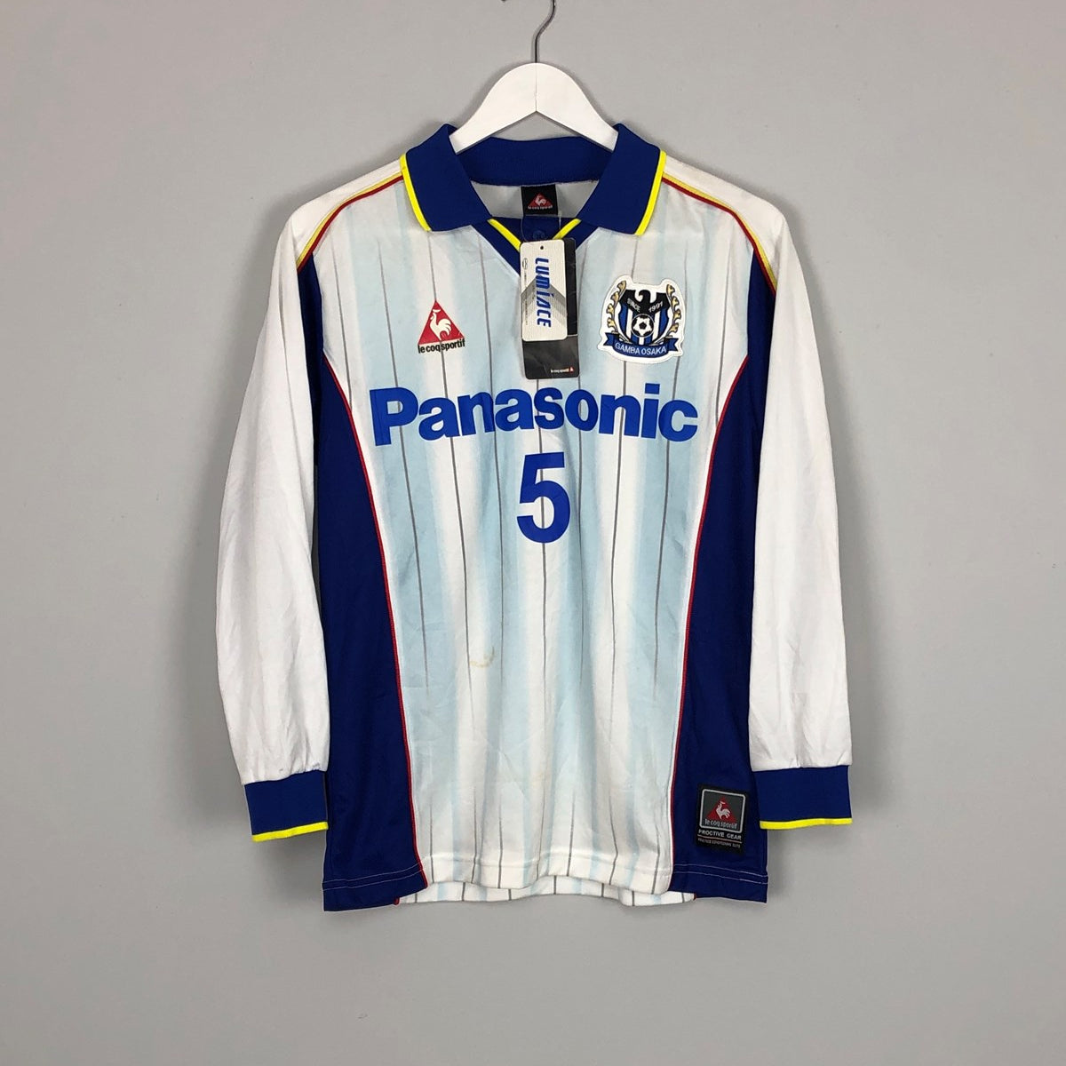 Shop 2001 GAMBA OSAKA #5 AWAY SHIRT (XL.KIDS) LE COQ SPORTIF, classic football shirts, vintage football shirts & retro soccer jerseys at Cult Kits